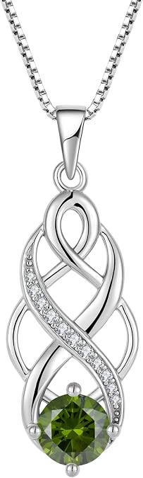 925 Sterling Silver Infinity Celtic Knot Necklace for Women