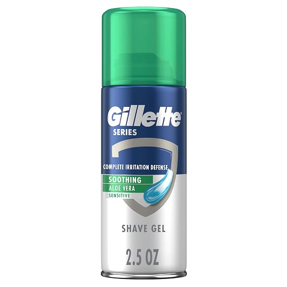 Gillette Series Soothing Shaving Gel for Men, Protects Against 5 Signs of Shaving Irritation, Shave Gel With Aloe Vera, Suitable for Sensitive Skin, 2.5 oz