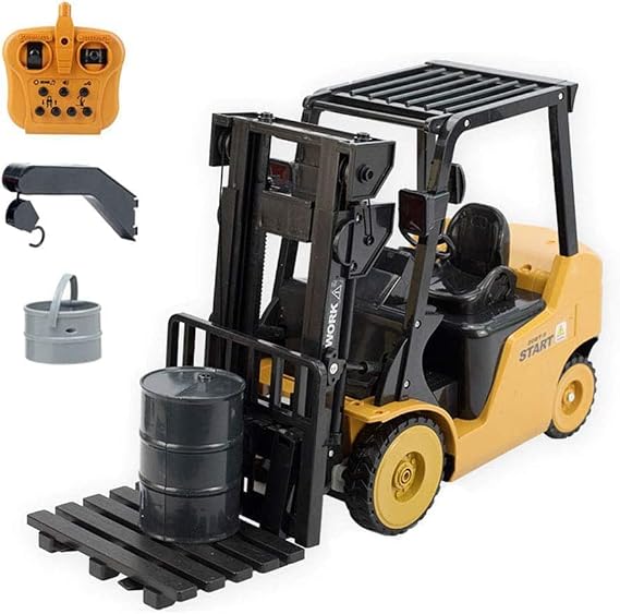 LOGMOR RC Excavator, 8CH Excavator, Alloy Reinforced Version, 2.4 GHz, Power Shovel, Radio Controlled, Full Function, Car Toy Excavator, Toy Forklift