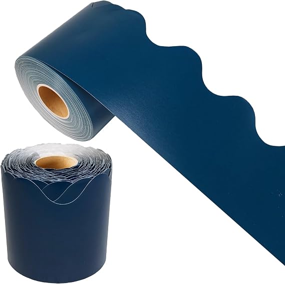 69 Feet Scalloped Bulletin Board Borders,Holiday Decoration for School,Scalloped Borders Classroom Bulletin,for Classroom Decor, Bulletin Board Trim Doors Decoration Strips(Navy Blue)