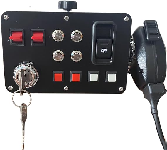 Benshuuk Simulator American Truck Button Box For G27/G29/G920/G923 With Mic PTT Microphone;PC 16 Customizable Button Central Control Box ATS/ETS2 for MOZA R3/R5/R9/R12 Base