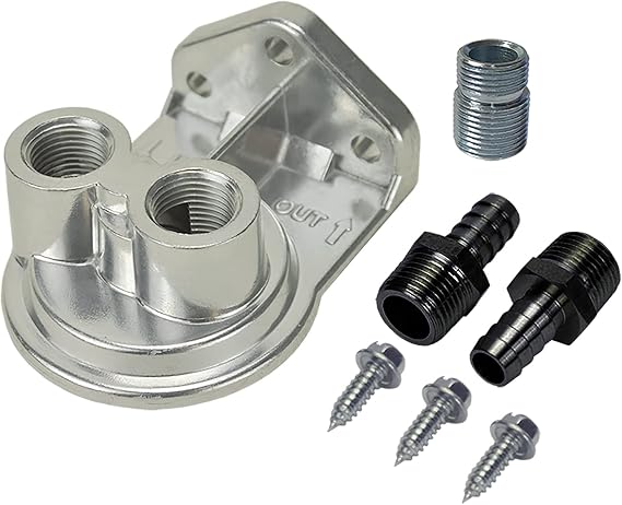 Derale 15728 Remote Filter Mount Kit , Silver