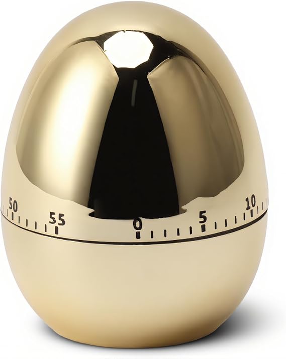 Egg Timer Egg Model Mechanical Timer Kitchen Timer for Cooking Loud Alarm Mechanical Timer Kitchen (Gold)