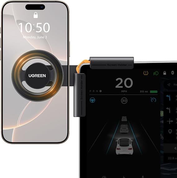 UGREEN Tesla Phone Mount with Strongest Magnet Power, Fully Adjustable View