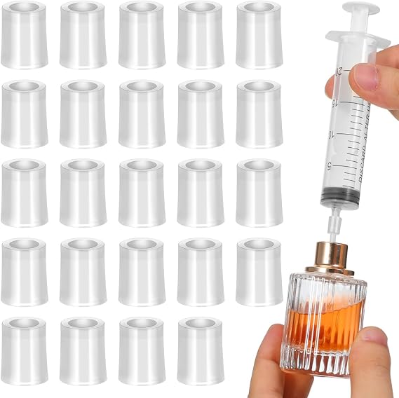 Didiseaon Syringe Adapter 100 Pcs Liquid Transfer Refill Tool for Perfume Cologne Essential Oils Sample Bottles Compact Plastic Dispenser Connector