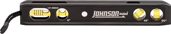 Johnson Level & Tool 1411-0900LED 9" Magnetic LED Billet Torpedo Level