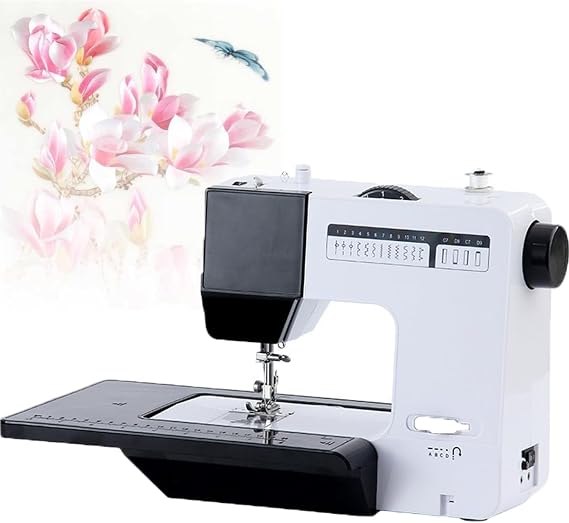 Portable Embroidery Machine, Multifunctional Industrial Sewing Machine, with 38 Built-in Stitches and Night Light, Support Dual Needle Mode, One-Click Reverse Stitching, for Beginners and Advanced