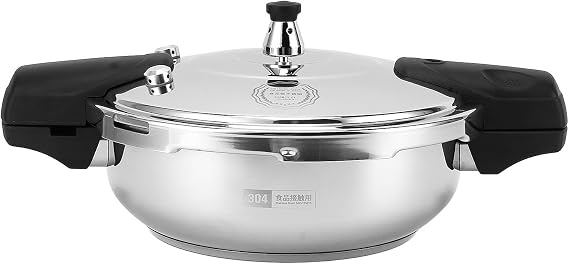 Pressure Cooker with Safety Valve, 80KPA Rapid Heat Conduction Stainless Steel Pressure Cooker Pressure Cooking Pot Instant Fast Cooking Pot for Electric Gas Stoves(28cm)