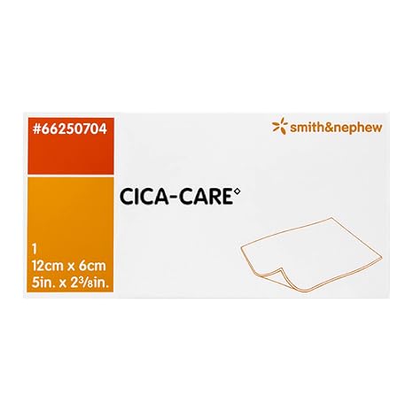 PHARMAIDEA Srl CICA-Care Self-Adhesive Silicone Gel Sheet for Scar Management, Wound Care Product, 12 cm by 6 cm White/Orange