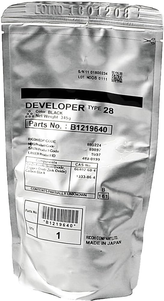 RICOH Developer Type 28 Black, B1219645 (Black)