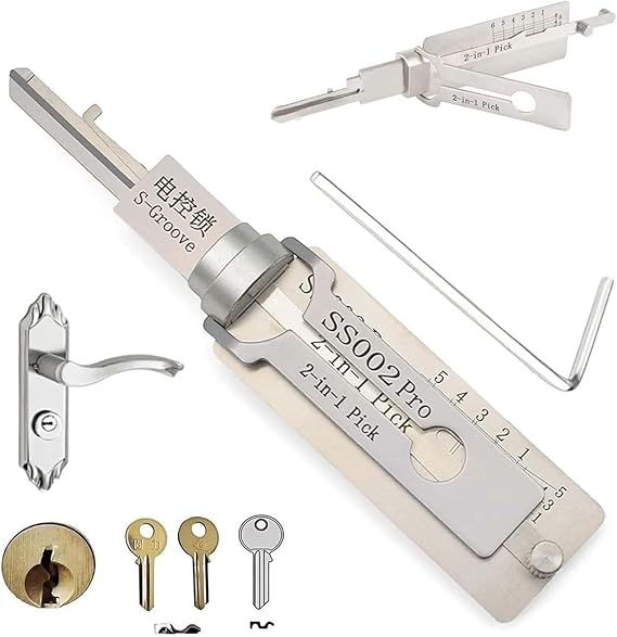 Master Key Decoder 2 in 1 Set Stainless Steel Lock Selection Kit Repair Maintenance Kit