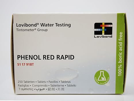 Phenol Red Rapid Dissolve Tablets, pH Test Range 6.8–8.4,