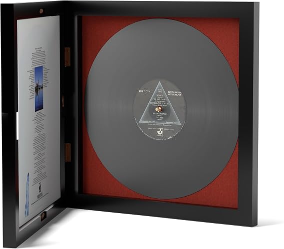Rustic State Vinyl Record Frame with Front Cover for Album Cover Display and Vinyl Frame Display - Vinyl Record Frames for the Wall Display for 7 to 12 Inch LP - Black