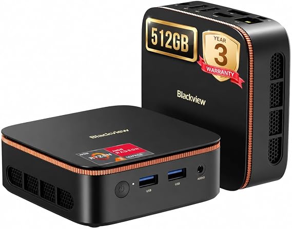 Blackview MP20 Mini PC AMD Ryzen, 16GB RAM 512GB(up to 2TB) SSD Computer