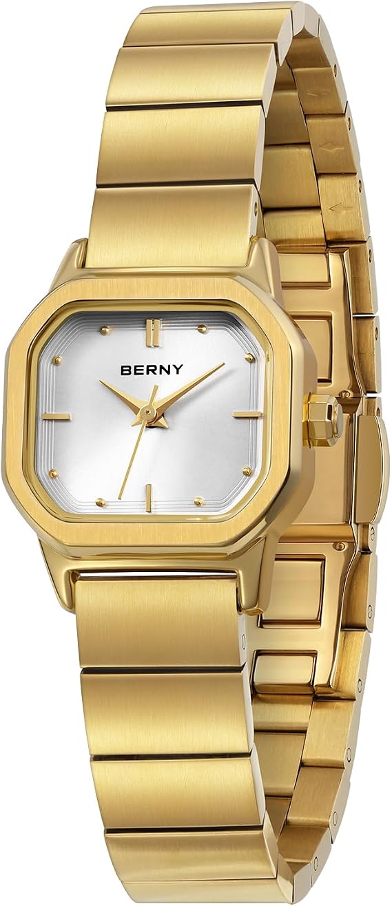 BERNY Fashion Watch for Women, Classic Square Quartz Watch,Minimalist Style