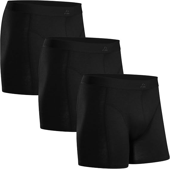 DANISH ENDURANCE Viscose from Bamboo Boxer Briefs for Men, Optional Fly, 3-Pack