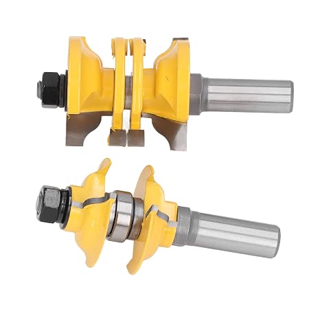 Entry Door Router Bit , Longer Service Life Adjustable Cabinet Routers Bits 2Pcs/Set Sharper Cutting for Plywood