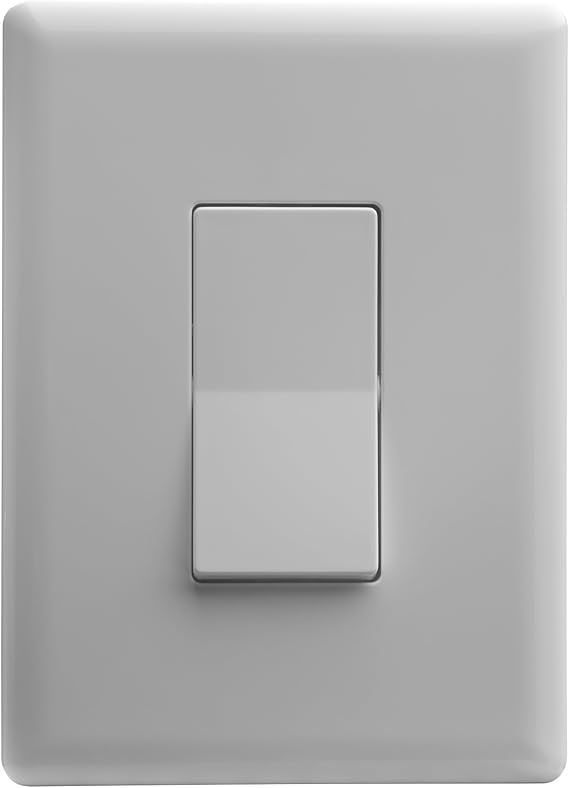 Home Automation Lighting, ZWAVE Plus Smart Switch by Ecolink, Lighting Control, White Single Rocker Style Light Switch Design (PN - SDLS2-ZWAVE5)