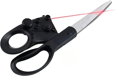 FixtureDisplays Classic Multifunctional Sewing Scissors, Guided, Light, Black, Stainless Steel, 8.7 x 3 x 1, 0.55 lbs, 1 Count