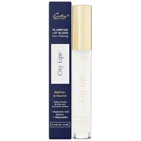 City Beauty City Lips Clear Plumping Lip Gloss, Hyaluronic Acid 0.16oz
