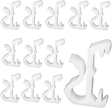 Cutelec 20pcs Hidden Valance Clips 1" Mini Window Blinds Clips White Plastic Valance Holder Retainer Clips