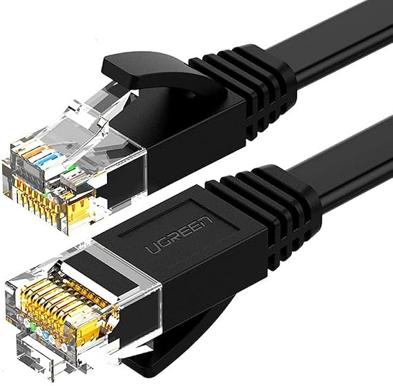 Ugreen CAT6 Flat Ethernet Cable, 2 Meters, Black