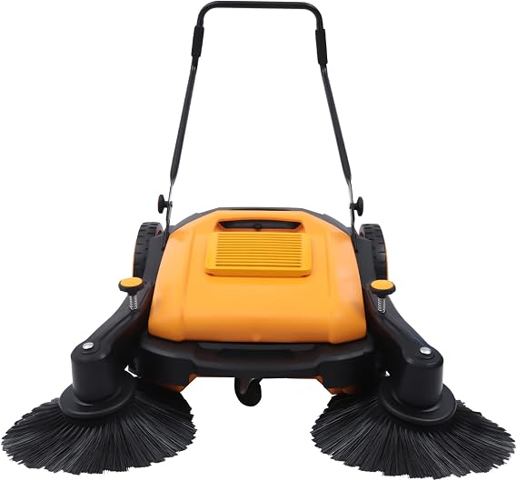 Floor Sweeper Hand-Pushed Sweeper Folding Sweeper Outdoor Hand Push Floor Sweeper with 14.53 Gal Dustbin, 41.34 inch Effective Cleaning 39611ft2 Feet Per Hour