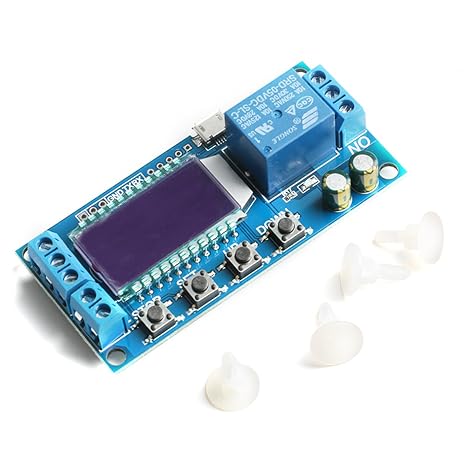 1-Channel Timer Delay Relay XY-LJ02 Cycle Trigger Delay Timer Switch Circuit Electronic Relay Module with LCD Display, 12V Timer Relay Delay Controller Module Support Micro USB 5V Input