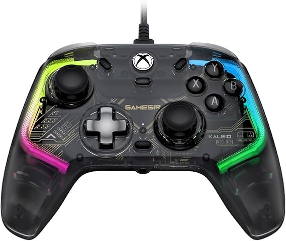 GameSir Kaleid Şeffaf Kablolu Oyun Kumandası, Xbox Series X|S, Xbox One ve Windows 10/11 için, Tak ve Çalıştır Oyun Oyun Kumandası, Hall Effect Joysticks ve Triggers, 3,5 mm Ses Bağlantısı