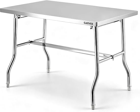 Stainless Steel Folding Work Table,24"x48" Small Portable Foldable Table