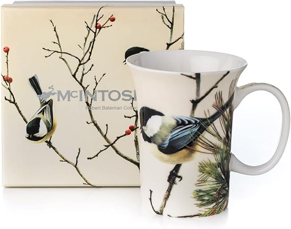 McIntosh Robert Bateman Chickadees Fine Bone China Crest Mug