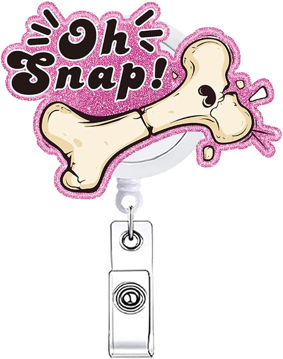 Oh Snap Ortho Badge Reel, Orthopedic Xray Skeleton Radiology Badge Holder