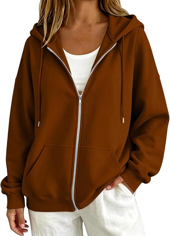 Womens Hoodies Zip Up Oversized Women Sweatshirt Zipped Hoodie