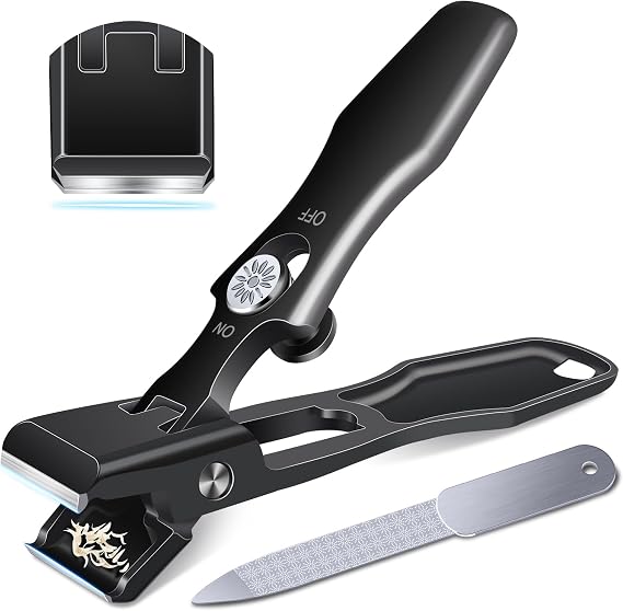 German Nail Clippers for Men Thick Nails,Upgrade Straight Toenail Clippers for Seniors with Wide Opening,Large Heavy Duty No Splash Ingrown Fingernail Clipper Nail Cutter with Catcher