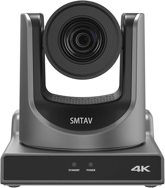 SMTAV 20X Optics Zoom 4KP60UHD NDI PTZ Camera, Support AI Auto Tracking and POE with Network IP Live Streaming, Simultaneous HDMi/3G-SDI and USB2.0 Video Output, for Conferences, Church, Teaching