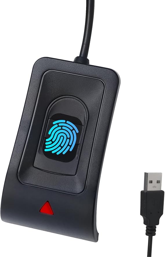 Desktop USB Fingerprint Reader Computer Fingerprint Key Reader USB Security Key with Extension Cable for Automatic Calibration Detection Password Free