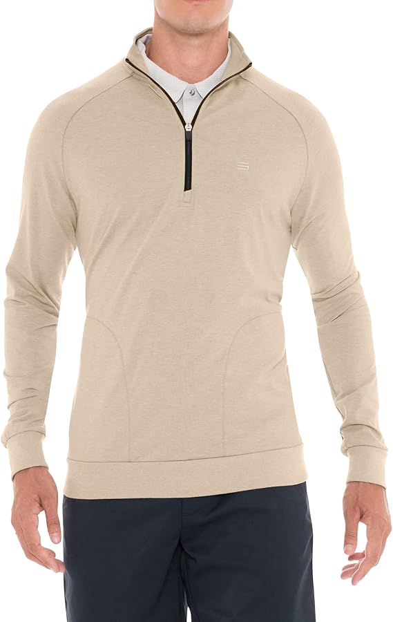 Three Sixty Six Mens Lightweight Dry Fit Pullover - Long Sleeve Half Zip Golf Jacket for Men