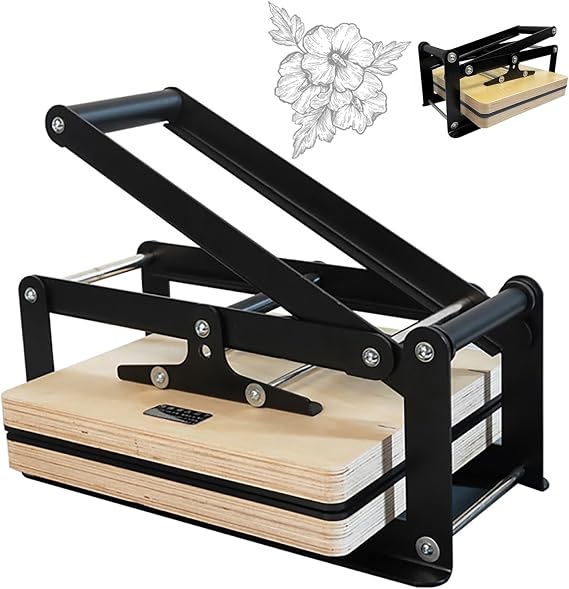 Manual Flat Printmaking Press Machine, Hand Lever Direct Press Machine, with Height Adjustment, Suitable for Letterpress Woodcut Linoleum Block and Rubbing Printing Applications