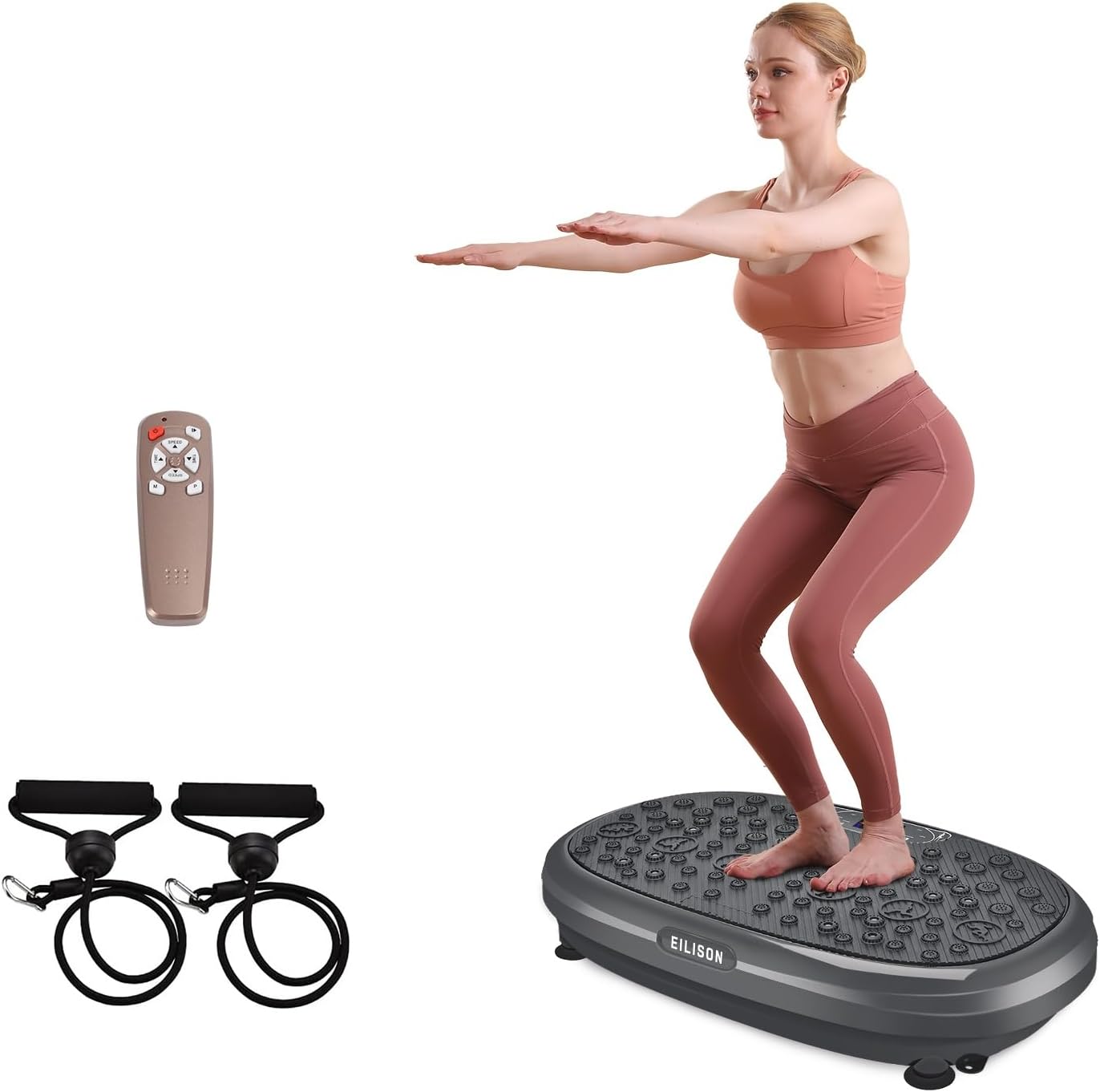 EILISON 3D Vibration Plate Exercise Machine FitMax - Whole Body Workout Vibration Fitness Platform wLoop Bands - Home Training Equipment for Recovery, Wellness, Weight Loss