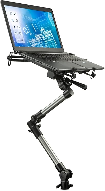 Mount-It! Car Laptop Mount with Vented Cooling Fan, Adjustable Vehicle Laptop Stand for 1215.4 Inch Laptops up to 9 lbs, Full Motion Holder for Cars & Trucks