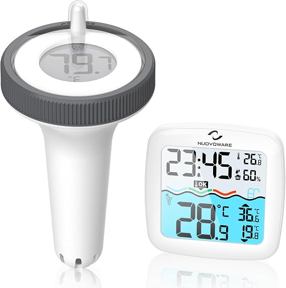 Nuovoware Digital Floating Pool Thermometer, Easy Read Screen Display