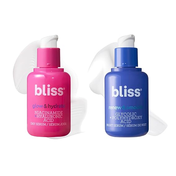 Bliss AM+PM Vitamin C & Glycolic Acid Face Serum Duo - Clean Beauty Formula