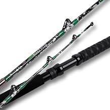 Fiblink 2-Piece Trolling Fishing Rod, Saltwater Roller Rod, Portable Big Game Rod(5’6”/6’/7’)