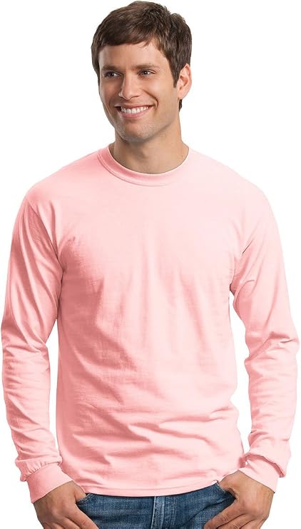 Gildan - Adult Ultra Cotton Long-Sleeve T-Shirt (G2400), Light Pink, Medium