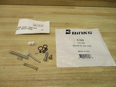 Binks 6-229 Spray Gun Repair Kit for 2001 Gun