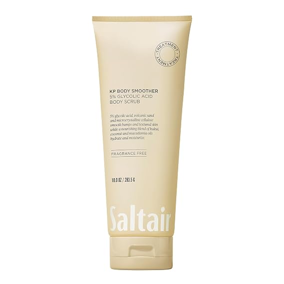 Saltair KP Body Scrub | Fragrance-Free 5% Glycolic Exfoliator | 10 oz