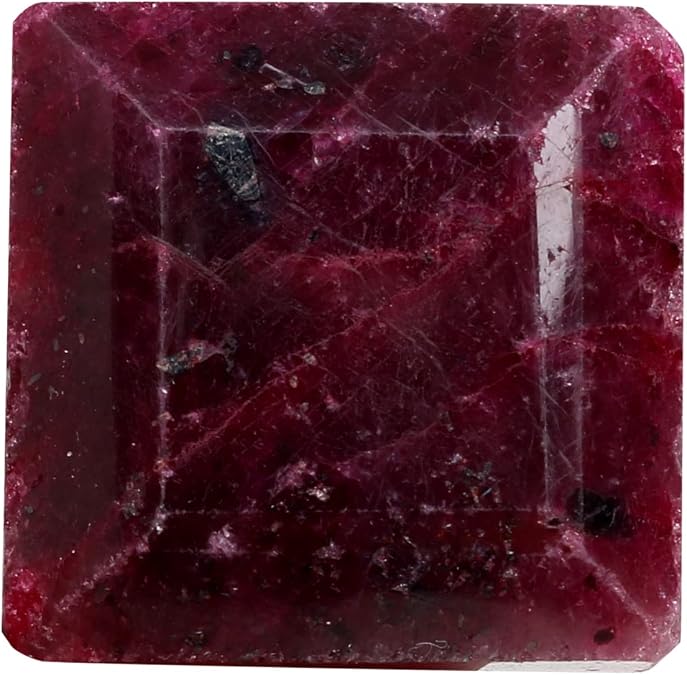 REAL-GEMS Blood Red Ruby, 44.00 Ct, Square Cut, EGL Certified, Natural, July Birthstone