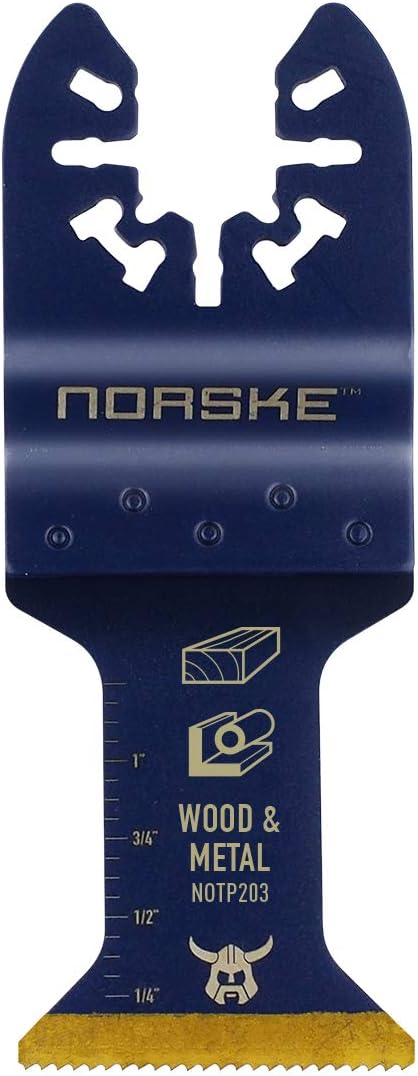 Norske Tools NOTP203 1-1/4" Wood & Metal Flush Cut Titanium Oscillating Multi Tool Accessory Blade | Oscillating Saw Blade