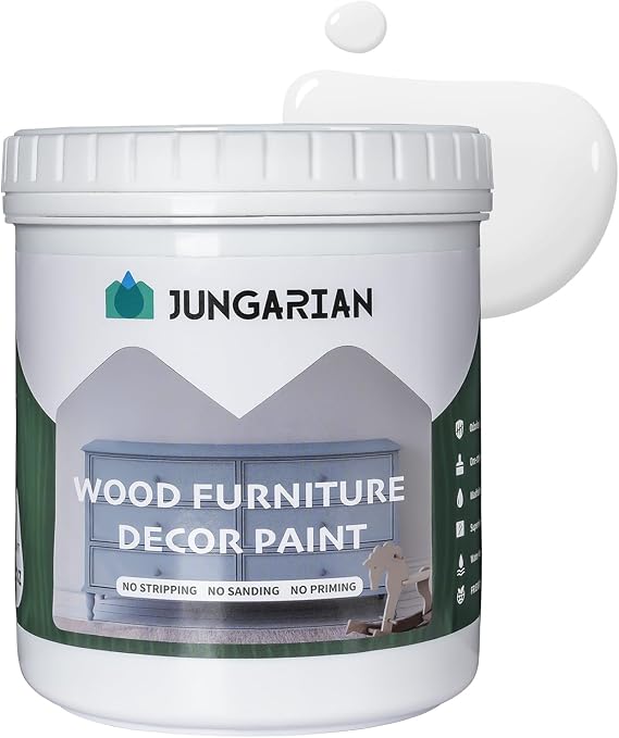 Furniture Paint 32oz - Water-based & Low Odor No Sanding One-Step Paint - Matte Finish Indoor Outdoor Wood Paint for Cabinets, Doors, Tables and Dressers, White