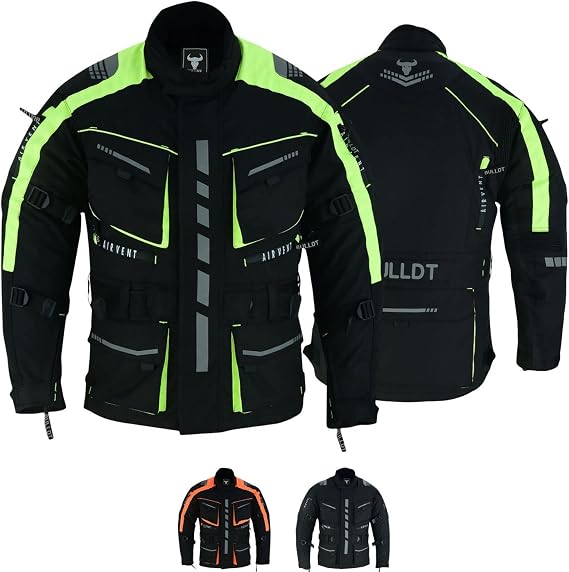 BULLDT Men's Cordura Textile Motorcycle Jacket Biker Jacket with Protectors